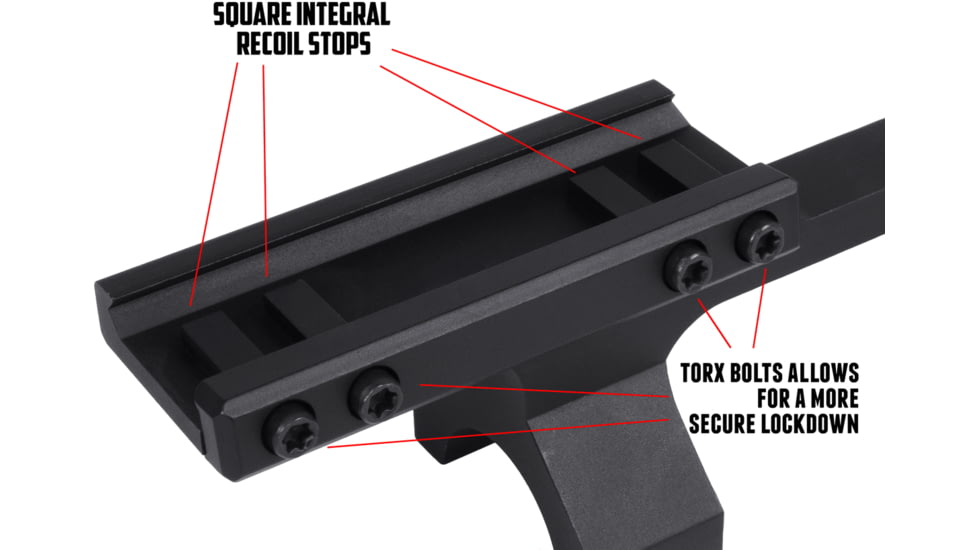 Monstrum Slim Profile Series Offset Picatinny Scope Mount w/Integrated Level, 1 in, Black, ZR251-L-B