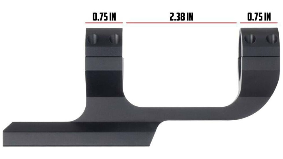 Monstrum Slim Profile Series Offset Picatinny Scope Mount w/Integrated Level, 30 mm, Black, ZR301-L-B