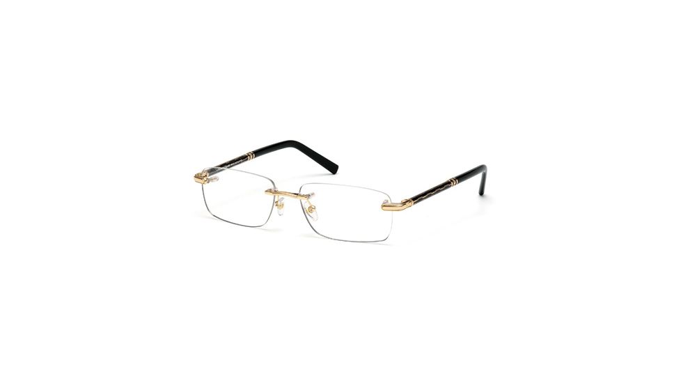 Mont Blanc MB0432 Eyeglass Frames - Shiny Dark Nickeltin Frame Color