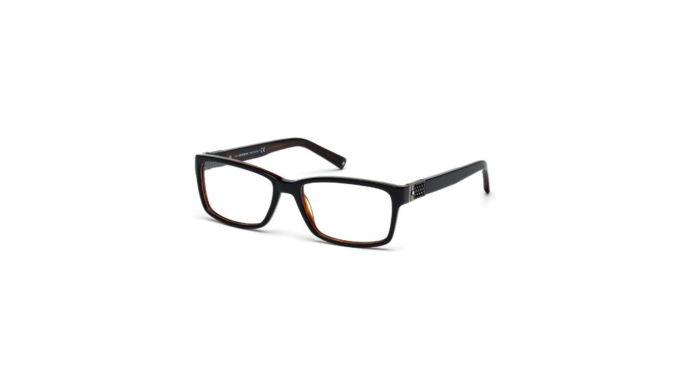 Mont Blanc MB0443 Eyeglass Frames - Shiny Black Frame Color