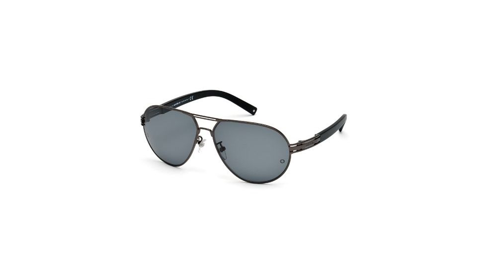 Mont Blanc MB401S Sunglasses - Matte Gun Metal Frame Color, Smoke Polarized Lens Color