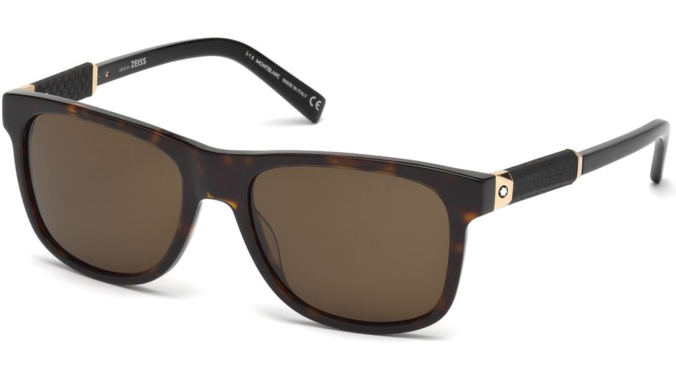 Mont Blanc MB654S Sunglasses - Dark Havana Frame Color