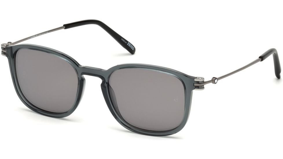 Mont Blanc MB698S Sunglasses - Grey Frame Color, Smoke Mirror Lens Color