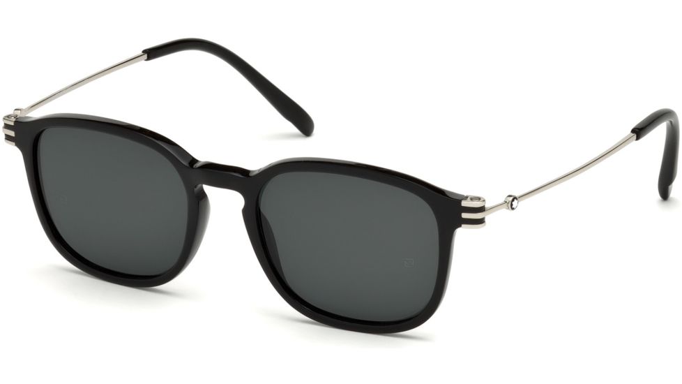 Mont Blanc MB698S Sunglasses - Shiny Black Frame Color, Smoke Lens Color