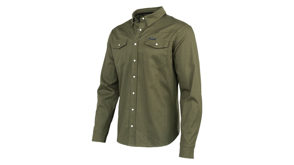 Montana Knife Company MAIN STREET PEARL SNAP LONG SLEEVE - OLIVE KNIFE PRINT 27AF77AA, MKC-001355