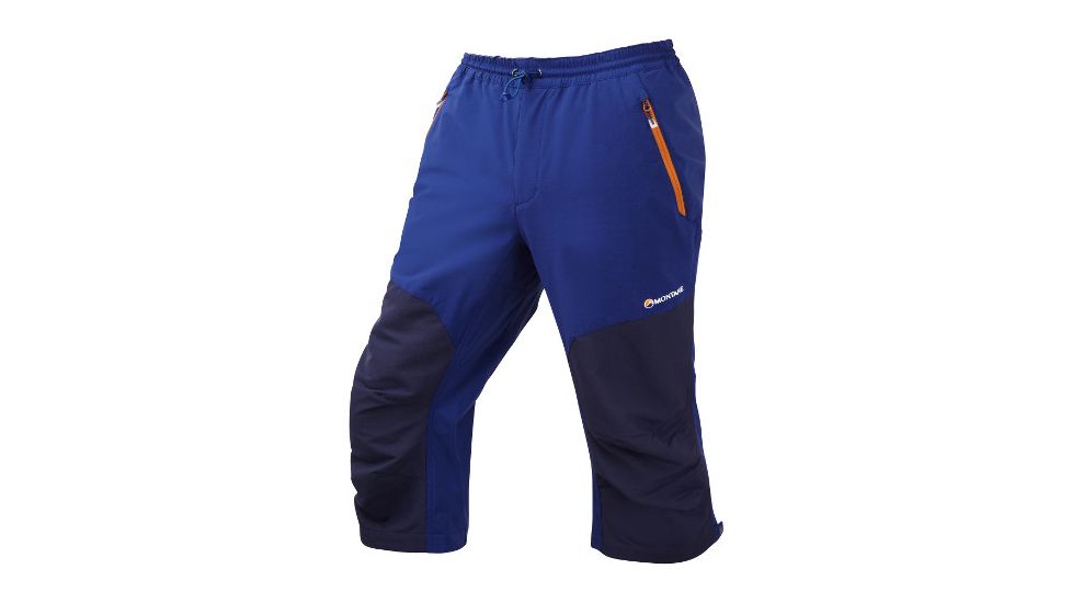 Montane Alpine Stretch Capri Pant - Men's-Antarctic Blue/Tangerine-Small