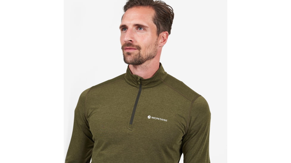 Montane Dart Thermo Zip Neck - Mens, Kelp Green, Medium, MDTZNKELM12