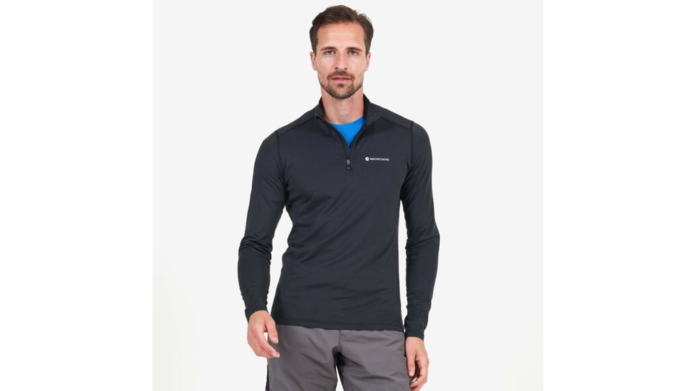 Montane Dart Zip Neck - Mens, Black, 2XL, MDRZNBLAZ12
