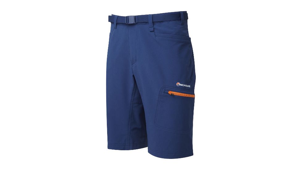 Montane Dyno Stretch Shorts - Men's-Antarctic Blue/Tangerine-12 in-X-Large