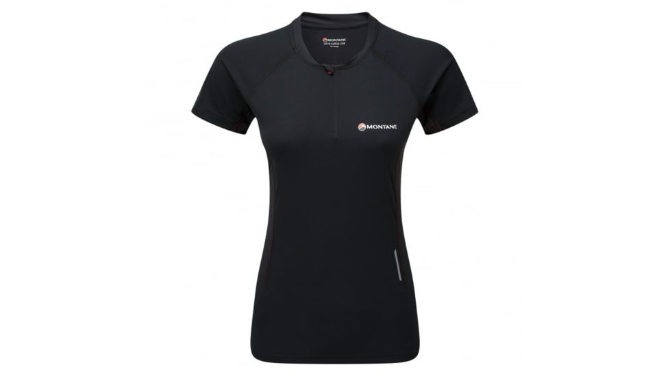 Montane Fem Snap Zip T-Shirt, Black, UK10/US8/EUR36, FSNZTBLAB5