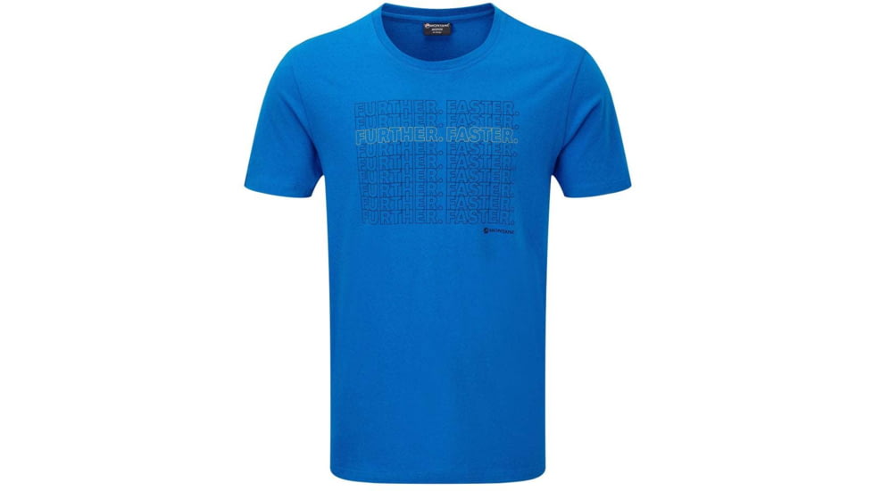 Montane Further Faster T-Shirt - Mens, Electric Blue, Large, MFUFTELEN09