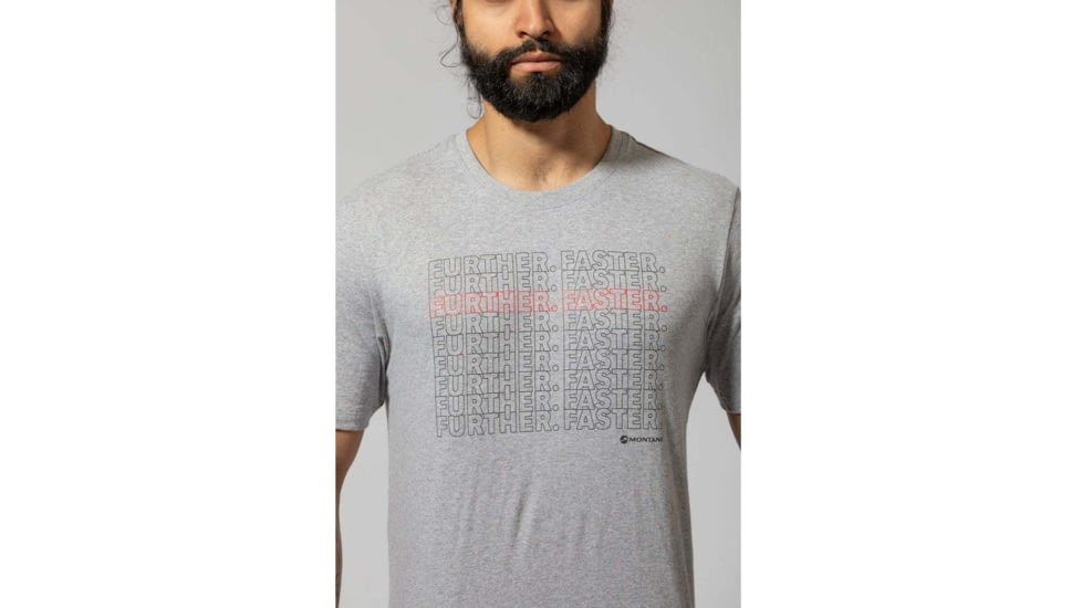 Montane Further Faster T-Shirt - Mens, Grey Marl, Large, MFUFTGRMN09