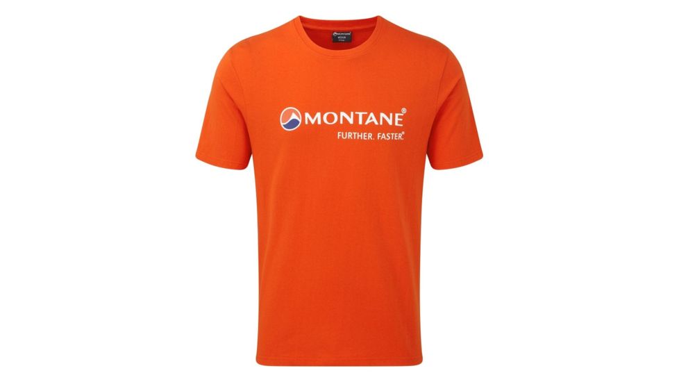 Montane Logo T-Shirt - Men's, Firefly Orange, Extra Small, MLOGTFIRA07