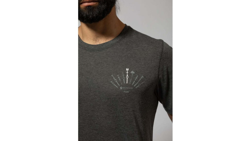 Montane Trad T-Shirt - Mens, Charcoal, Large, MTDTSCHAN09