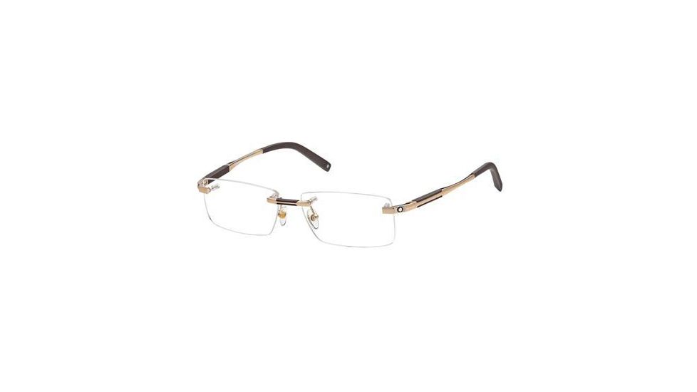 Montblanc MB0349 Eyeglass Frames - Shiny Rose Gold Frame Color