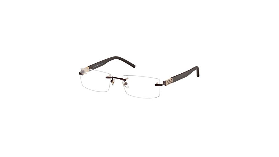 Montblanc MB0382 Eyeglass Frames - Matte Dark Brown Frame Color