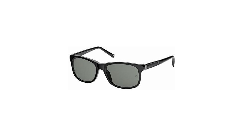 Montblanc MB365S Sunglasses - Shiny Black Frame Color, Green Lens Color