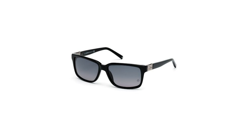 Montblanc MB405S Sunglasses - Shiny Black Frame Color, Gradient Smoke Lens Color