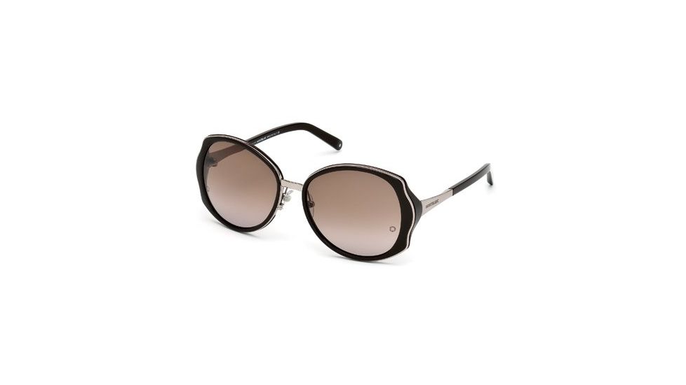 Mont Blanc MB416S Sunglasses - Shiny Dark Brown Frame Color