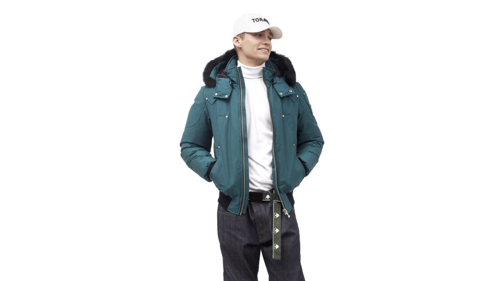 Moose Knuckles Ballistic Bomber - Men's, Green Ash/Black Fox, Small, MK2000-MB-740-S