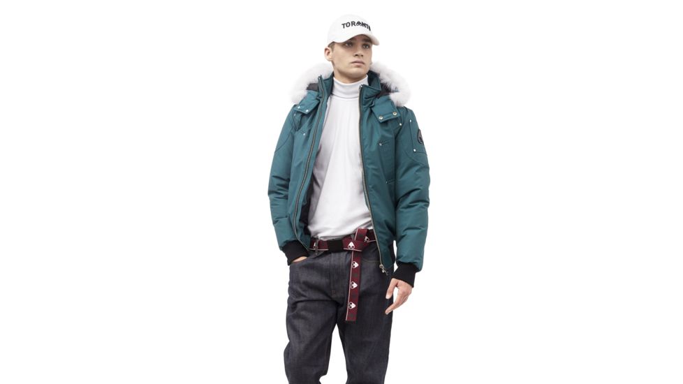 Moose Knuckles Ballistic Bomber - Men's, Green Ash/Natural Fox, Large, MK2000-MB-741-L