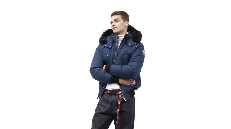 Moose Knuckles Ballistic Bomber - Men's, Jasper Blue/Black Fox, Extra Large, MK2000-MB-455-XL