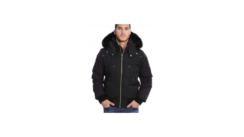 Moose Knuckles Ballistic Bomber - Men's, Black/Black Fur, Medium, 241634