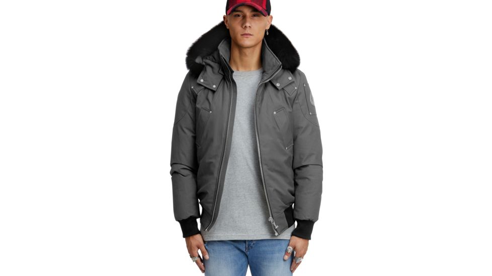 Moose Knuckles Ballistic Bomber - Men's, Granite With Black, Medium, MK2000MB-256-M