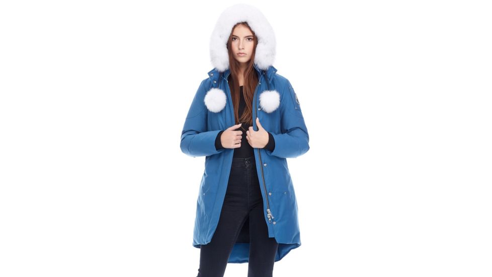 Moose Knuckles Stirling Parka Women's, Chambray Blue / Natural, M, MK2003LP-529-M