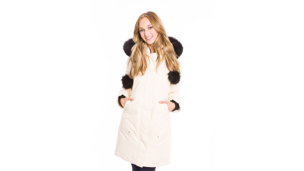 Moose Knuckles Stirling Parka - Women's-Snow White/Black Fur-Large