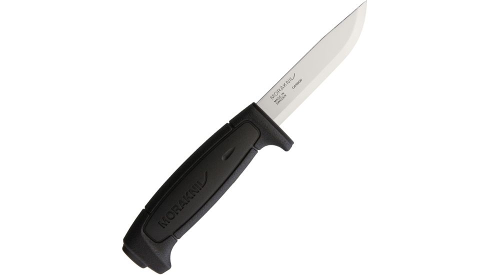 Mora Basic 511 Fixed Blade Black Fixed Blade Knife, 3.5in, Carbon Steel, Standard Edge, Black, Polypropylene Handle FT01830