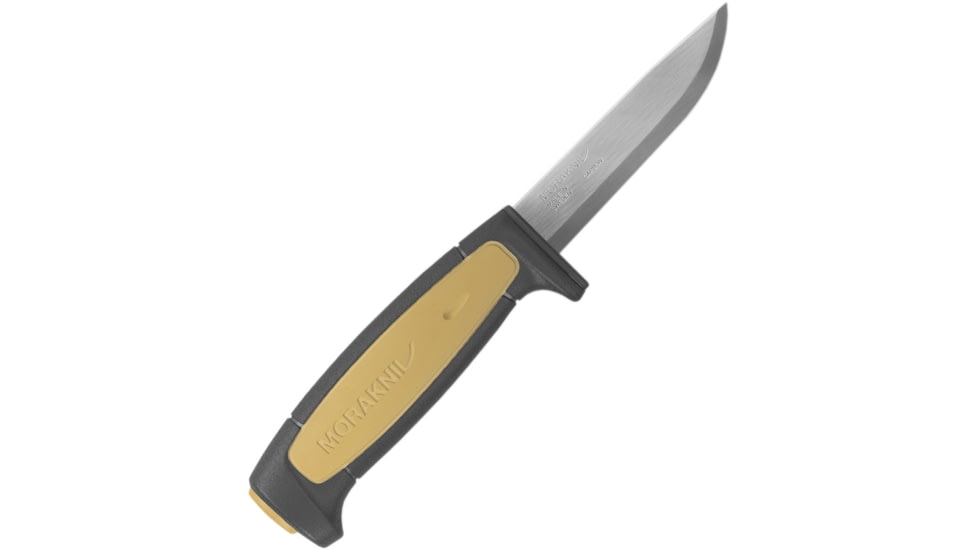 Morakniv Basic 511/ Knife, 8in Overall, 3.5in Carbon Steel Blade, Black/Tan Synthetic Handle, Black Molded Plastic Sheath, M-13248