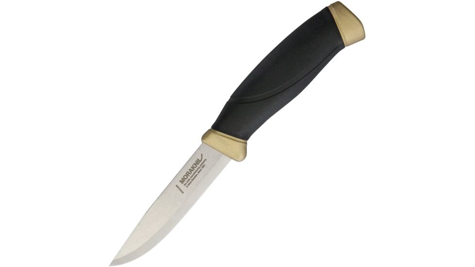 Mora Companion 125 Fixed Blade Knife, 4in, Stainless Steel, Standard Edge, Satin, Black, Rubber Handle FT01774