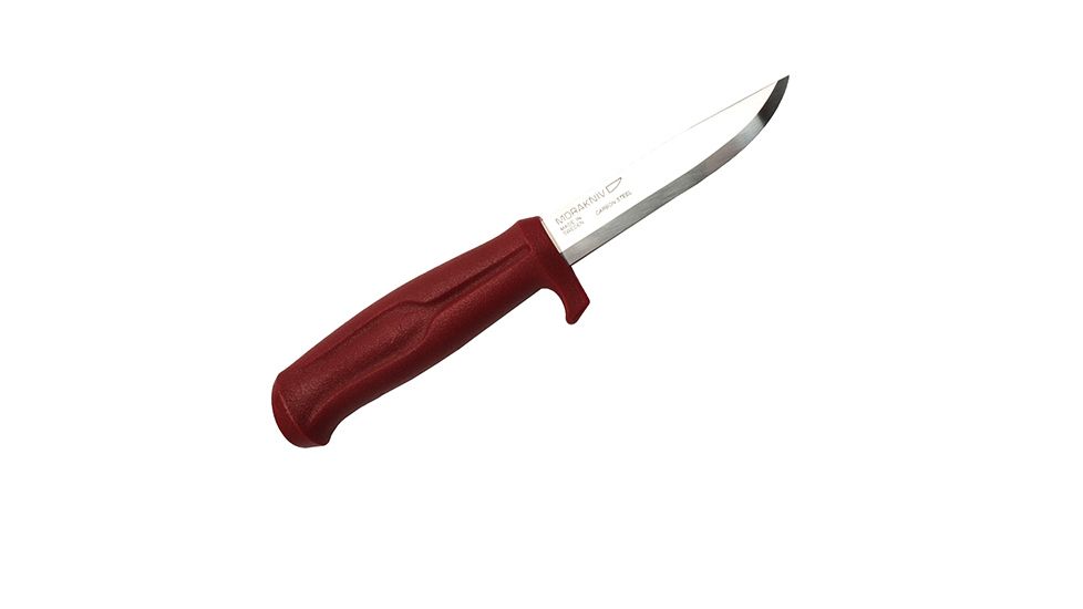 Mora Craftline Q Allround Fixed Blade Knife, 511, Red Plastic Handle, 3.8in. Blade 194990