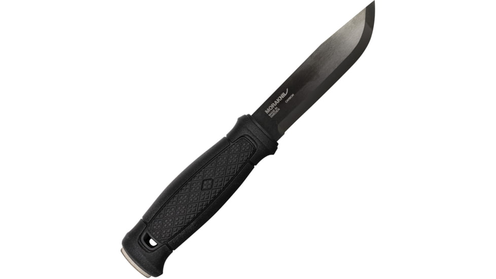 Morakniv Garberg Fixed Blade Knife w/Survival Kit 4.25 in, Stainless Steel Black DLC, Drop Point Blade, Black Polyer Handle, M13915