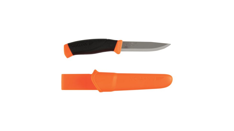 Morakniv 4.1 Inch Stainless Steel Blade Companion Fixed Blade Knives, Orange, 4.1, IRM-12090