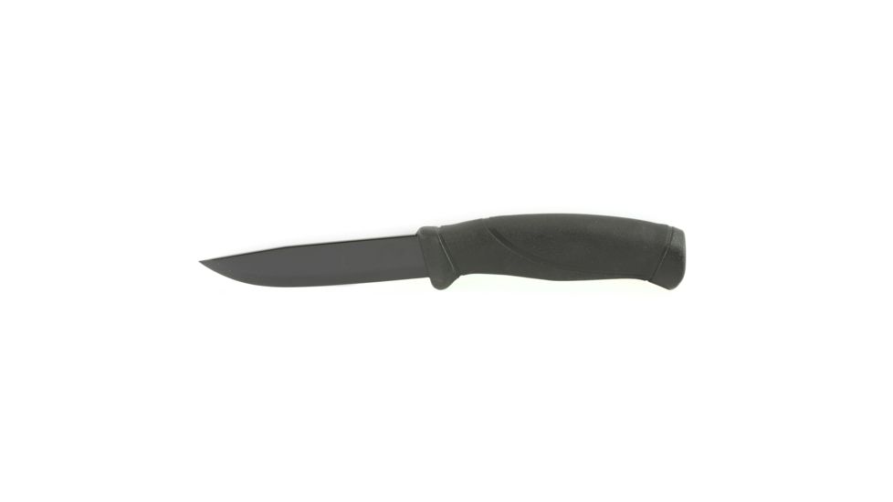 Morakniv 4.1 Inch Stainless Steel Companion Tactical Fixed Blade Knife, w/ ED-Coating, Rubber Handle and MOLLE-Compatible Sheath, Black, 4.1, IRM-12351
