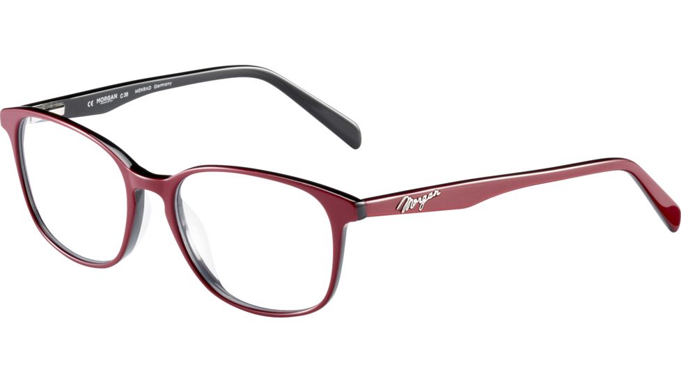 Morgan 201111 Single Vision Prescription Eyeglasses, Red On Black Frame, 201111-4324SV