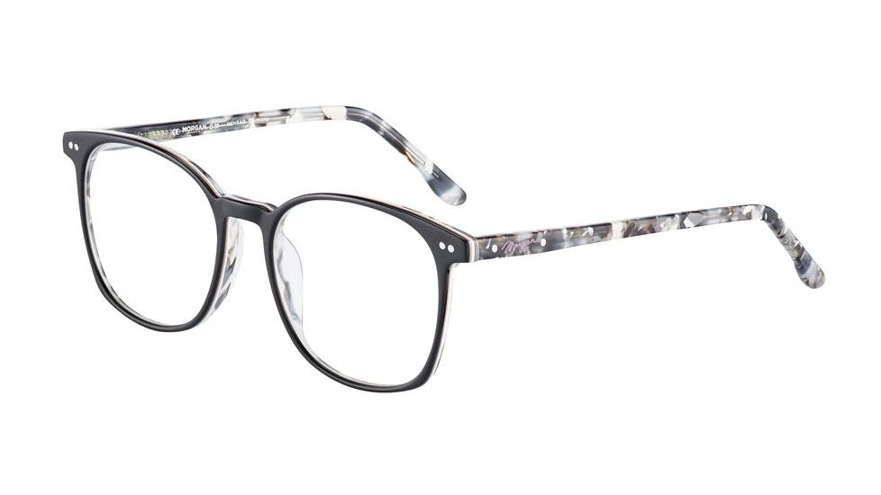 Morgan 201123 Progressive Prescription Eyeglasses, Black On Black/White Grey Confetti Frame, 201123-4435PR