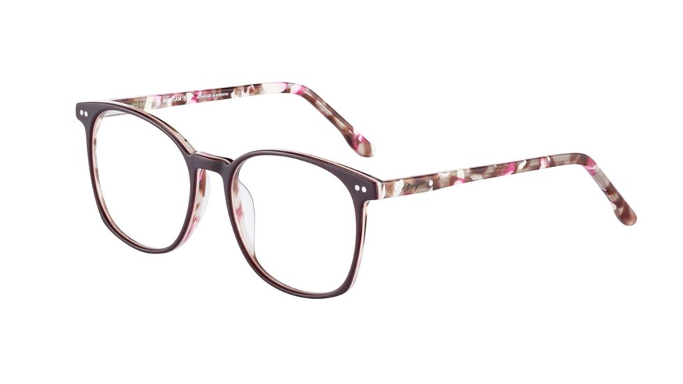 Morgan 201123 Progressive Prescription Eyeglasses, Dark Red On Pink/Brown Confetti Frame, 201123-4436PR