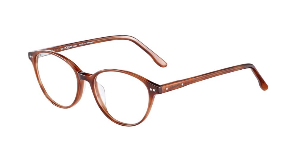 Morgan 201124 Single Vision Prescription Eyeglasses, Red/Brown Havana Frame, 201124-4457SV
