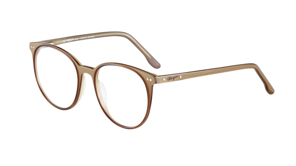 Morgan 201125 Single Vision Prescription Eyeglasses, Brown Havana/Gold Frame, 201125-4475SV