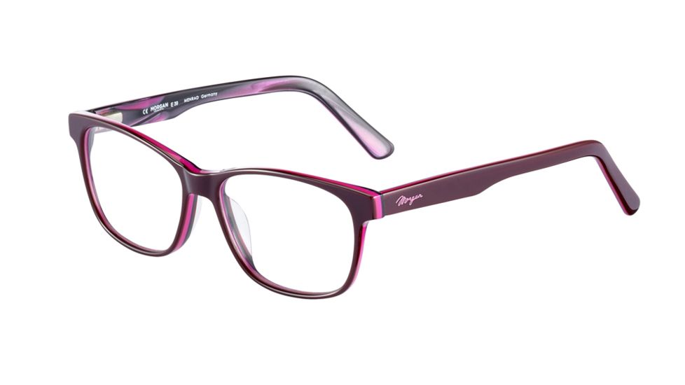 Morgan 201126 Single Vision Prescription Eyeglasses, Dark Red On Pink Frame, 201126-4061SV