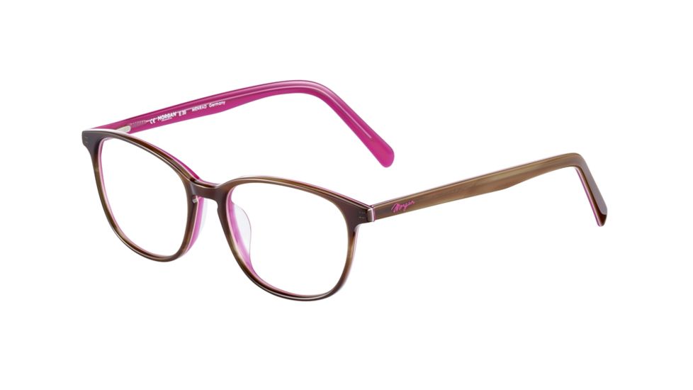 Morgan 201128 Progressive Prescription Eyeglasses, Pink/Brown Structure Frame, 201128-4254PR