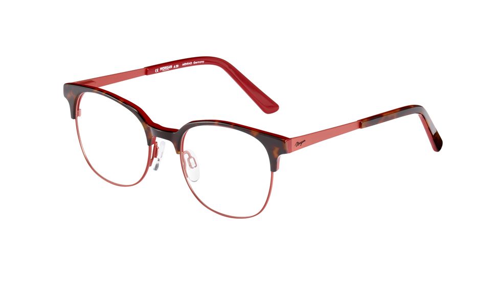 Morgan 203168 Progressive Prescription Eyeglasses, Brown Havana/Red Frame, 203168-6905PR