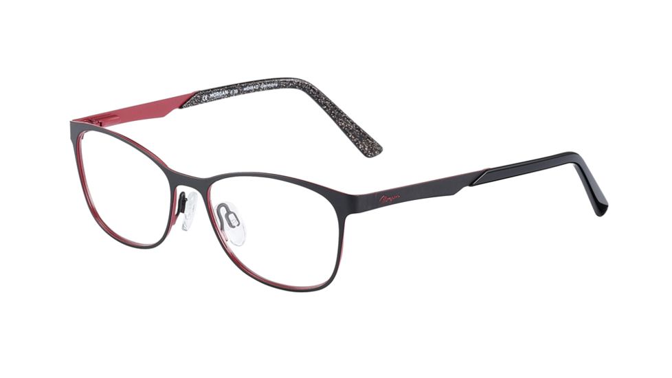 Morgan 203172 Bifocal Prescription Eyeglasses, Black/Red Frame, 203172-2100BI