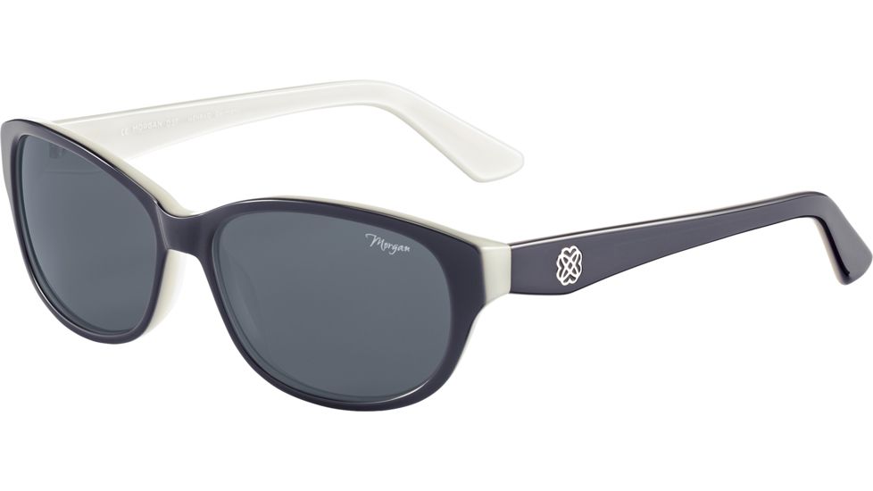 Morgan 207183 Single Vision Prescription Sunglasses, Black On White Frame, 207183-6913SV