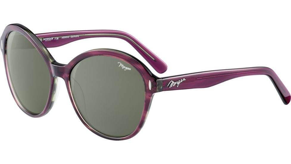 Morgan 207198 Sunglasses, Violet Frame, Green Lens, 207198-4312
