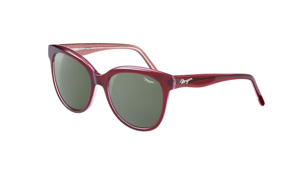 Morgan 207211 Sunglasses,Red Frame,Grey/Green Lens, 207211-4515