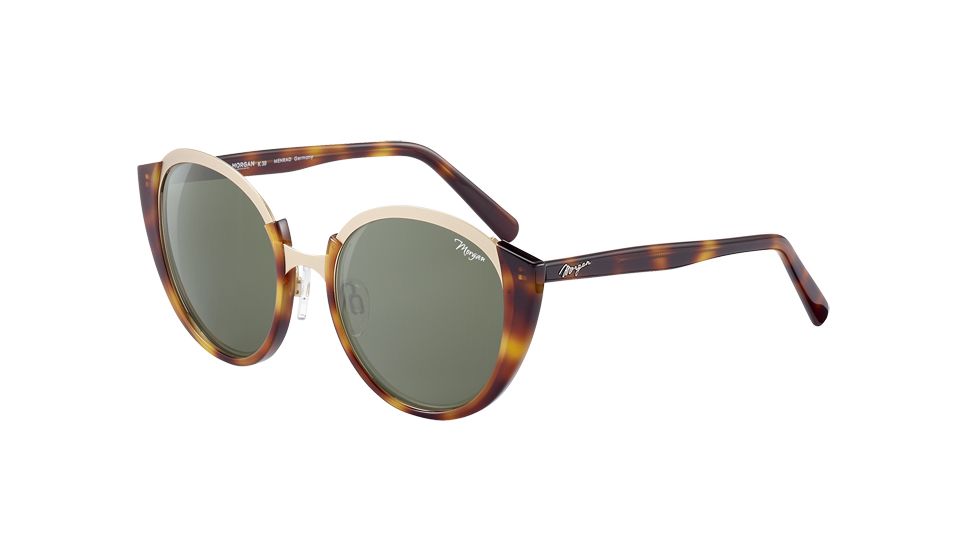 Morgan 207214 Sunglasses,Brown Havana/Gold Frame,Grey/Green Lens, 207214-6311